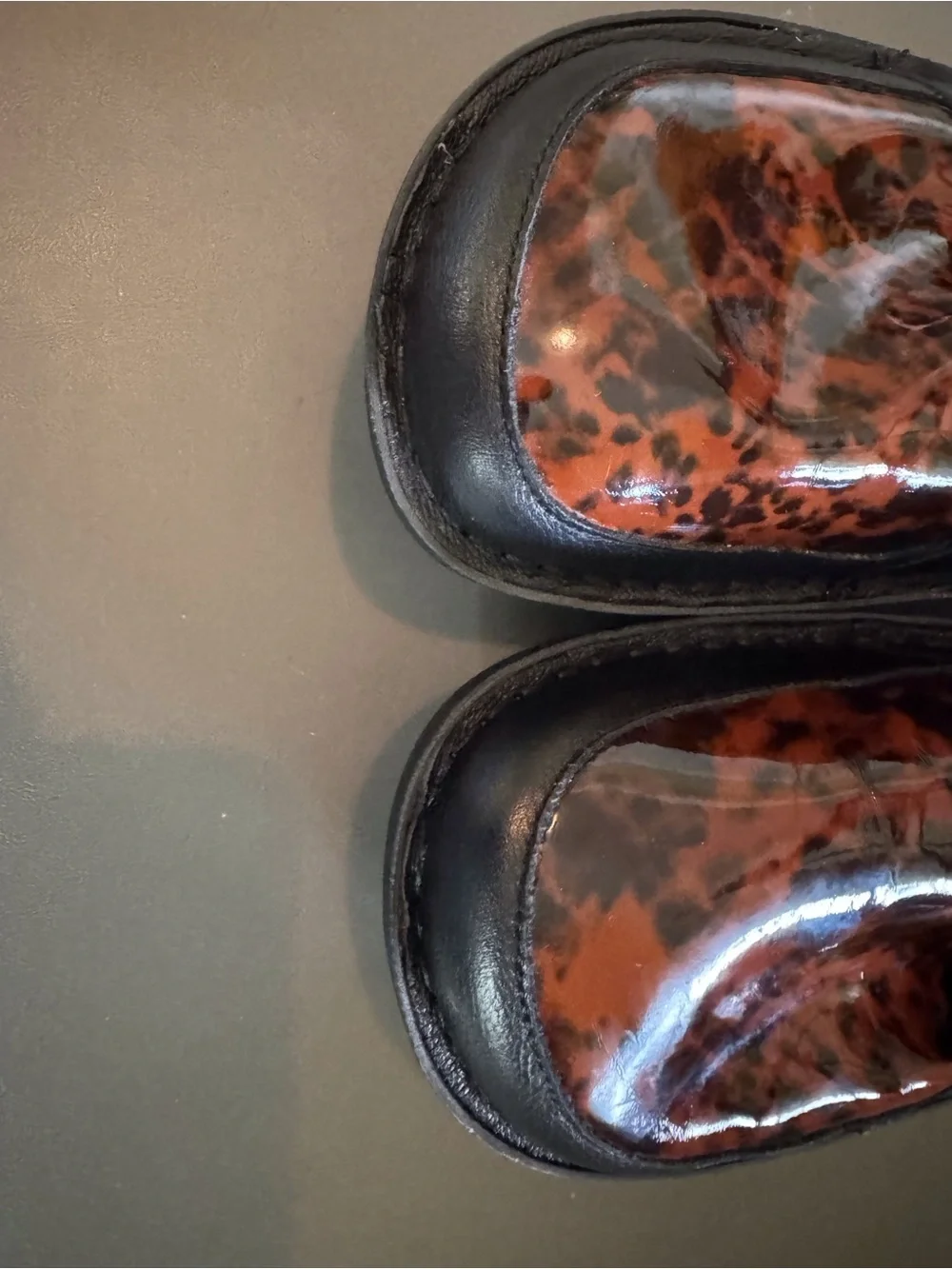 Alegria Black and Brown Tortoiseshell Slip-On Loafers